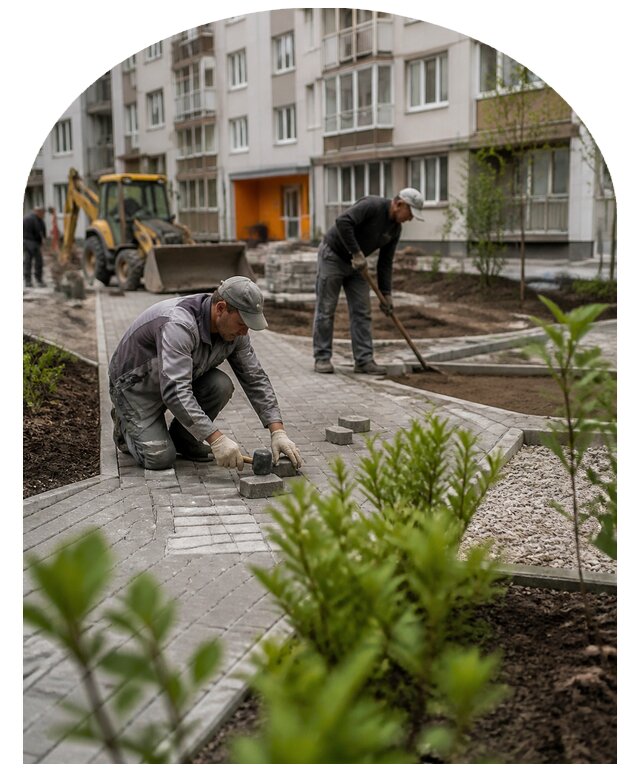 Благоустройство двора многоквартирного дома в Ставрополе