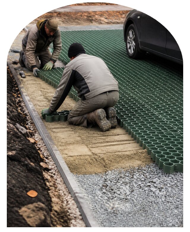 Устройство экопарковки с укреплением грунта в Ставрополе